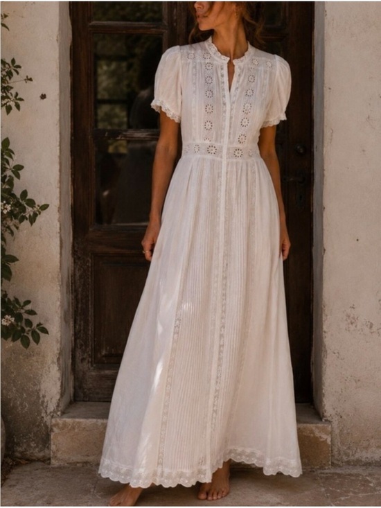 House of Harlow 1960 Dresses & Skirts - House of Harlow 1960 White Cotton Retro Lace Summer Maxi Dress Eyelet lace NWT